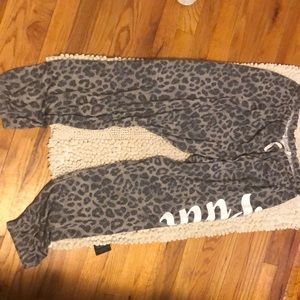 Gray leopard print VS sweatpants